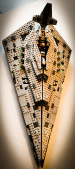 High angle view of illuminated lighting equipment on wall