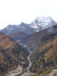 Scenic view of mountains against clear sky