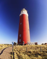 Lighthouse against blue sky