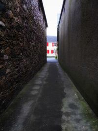 Narrow alley along buildings