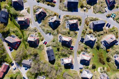 High angle view of houses