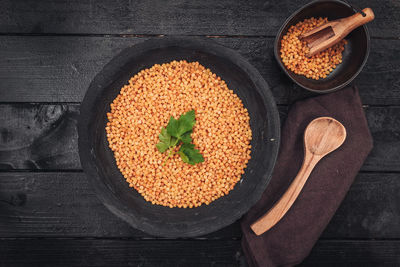 High angle view of vegetables in bowl