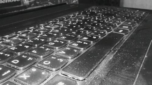 Surface level of computer keyboard