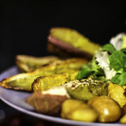 Close-up of meat in plate