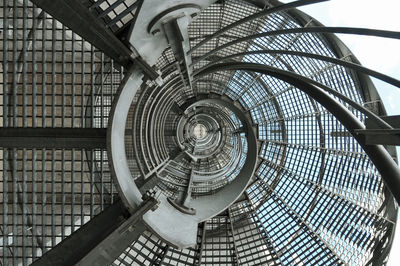 Low angle view of spiral staircase