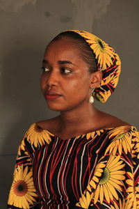 Portrait of young man looking away