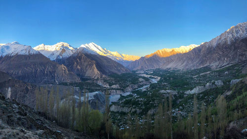 Scenic view of snowcapped mountain against sky