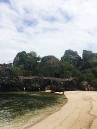 Scenic view of beach against sky