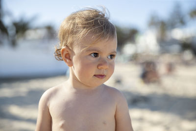 Portrait of shirtless boy