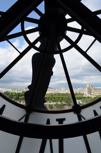 View of cityscape seen through window