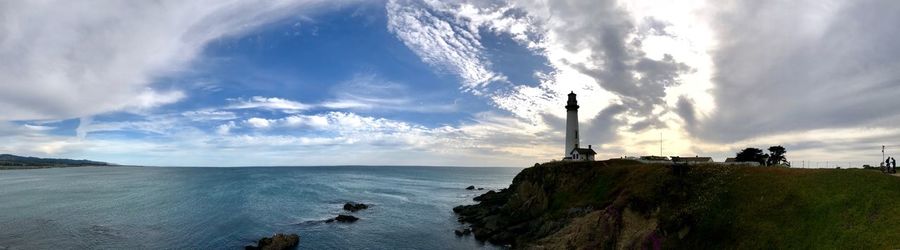 Panoramic view of sea against cloudy sky