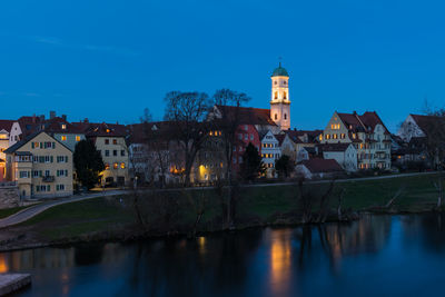 Reflection of buildings in river