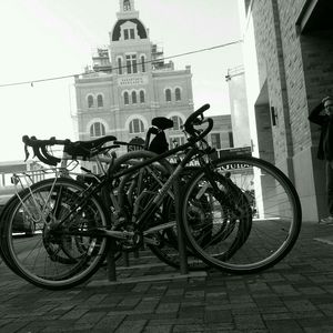 Cars parked in front of building