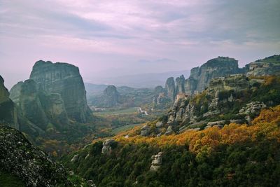 Scenic view of landscape against sky during sunset