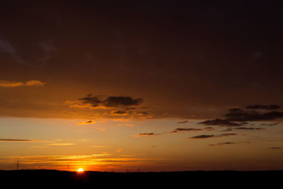 Scenic view of dramatic sky during sunset