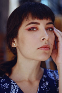 Close-up portrait of a young woman