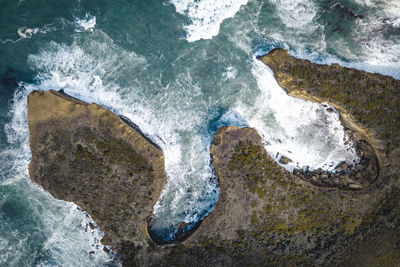 High angle view of sea waves