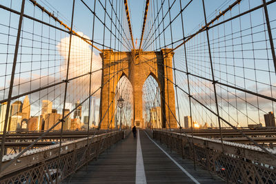 Low angle view of brooklyn bridge