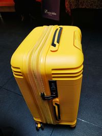 High angle view of yellow computer keyboard