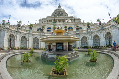 View of fountain in front of building