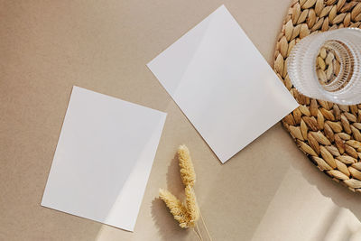 High angle view of food on table