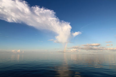 Smoke emitting from vapor trail in sky