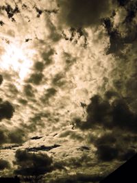 Low angle view of cloudy sky