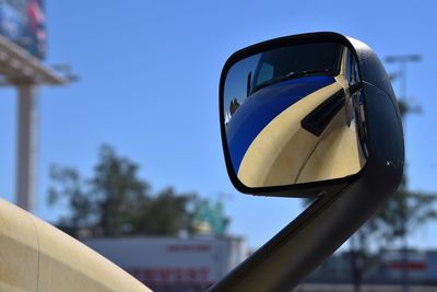 Semi truck mirror and reflection