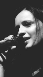 Close-up portrait of a young woman