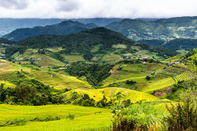 High angle view of landscape against sky