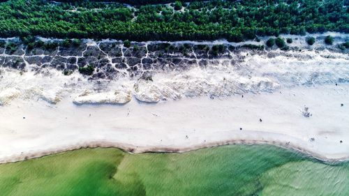 Aerial view of baltic sea beach in poland