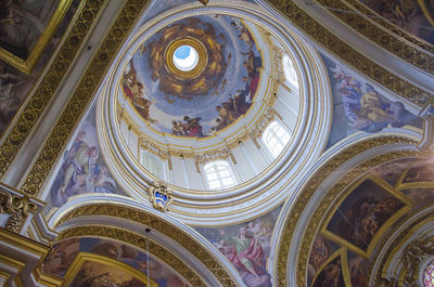 Low angle view of ceiling of cathedral