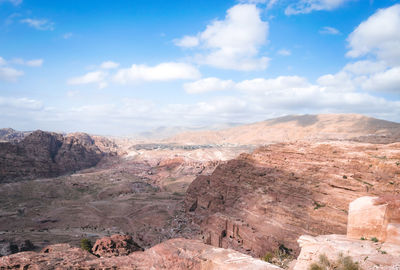 Scenic view of landscape against cloudy sky