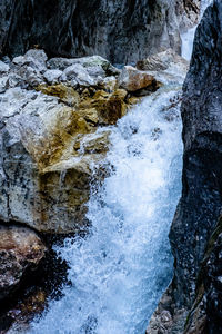 High angle view of waterfall