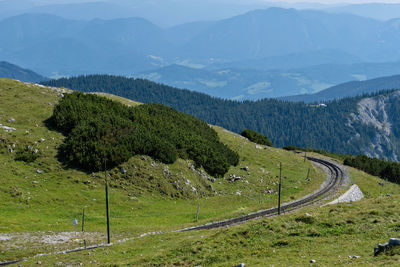 Scenic view of landscape against mountains