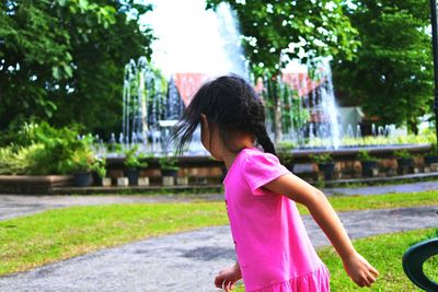 Girl in pink park