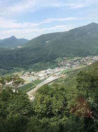 High angle view of landscape against sky