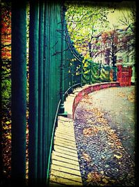Railing on footbridge