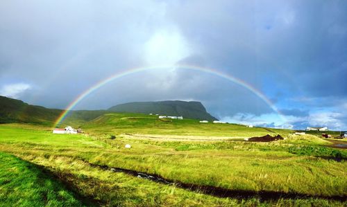 Scenic view of landscape against cloudy sky