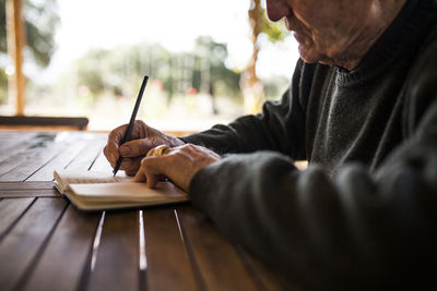 Man working at table