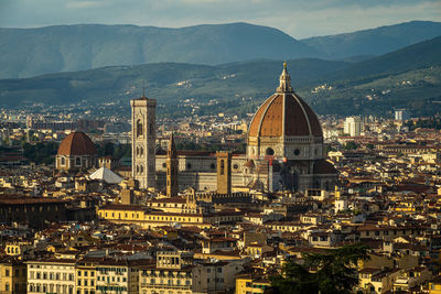 Aerial view of buildings in city