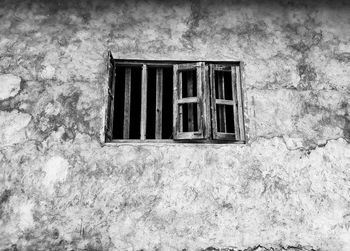 Closed window of old building