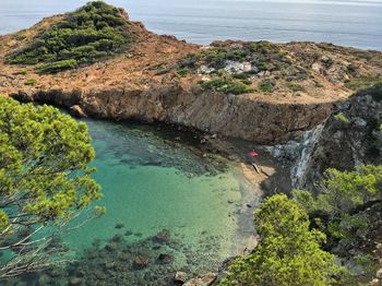 High angle view of sea