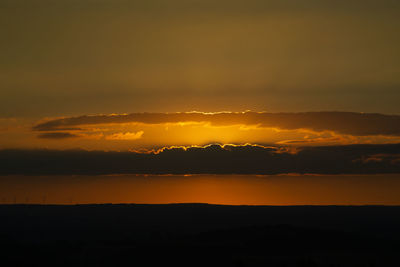 Scenic view of dramatic sky during sunset