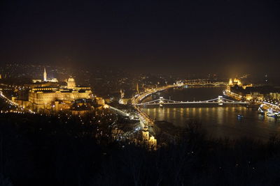 Illuminated city at night