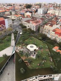 High angle view of cityscape