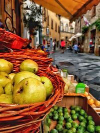 Close-up of fruits for sale in market