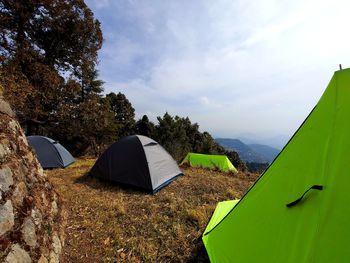 Tent against sky