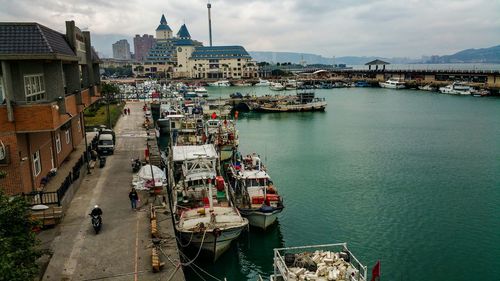 Boats in harbor