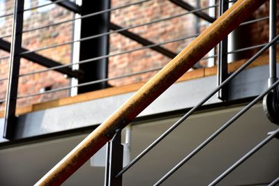 Close-up of staircase against building